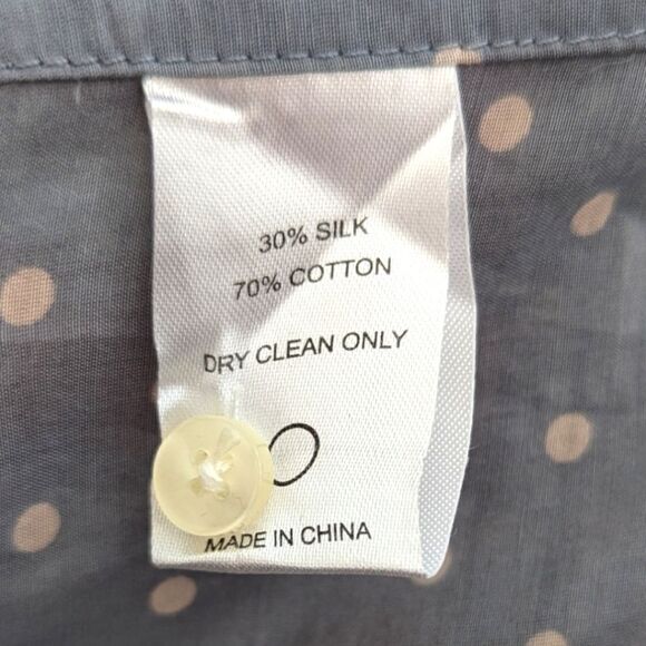 Trovata Birds Of Paradis Polka Dot Blouse Bell Flare Women's Size M Light Blue - Picture 10 of 10